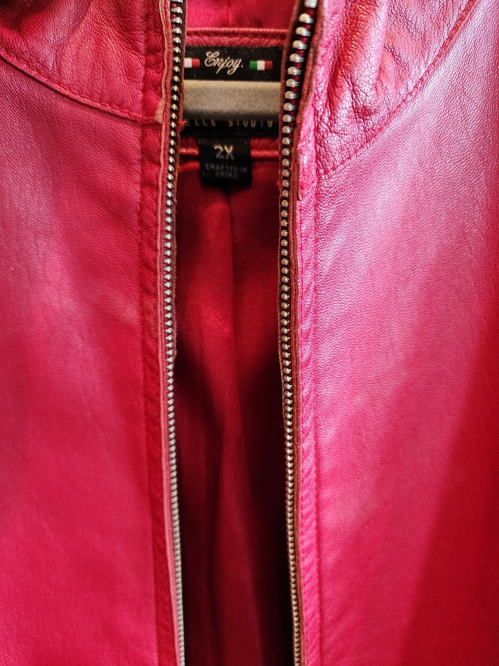 Women’s WILSON LEATHER Red MOTO Jacket PELLE SIZE 2X - Picture 3 of 15